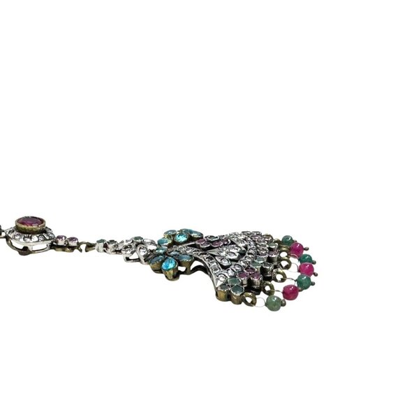 Turkish Pendant Necklace Semi-Precious Stones Grand Bazaar Istanbul 20" - Picture 6 of 10